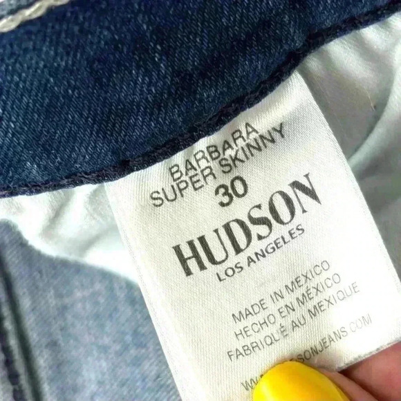 Hudson Barbara Med Wash Highrise Super Skinny Raw Hem Stretch Ankle Jean Size 30 - Picture 13 of 16
